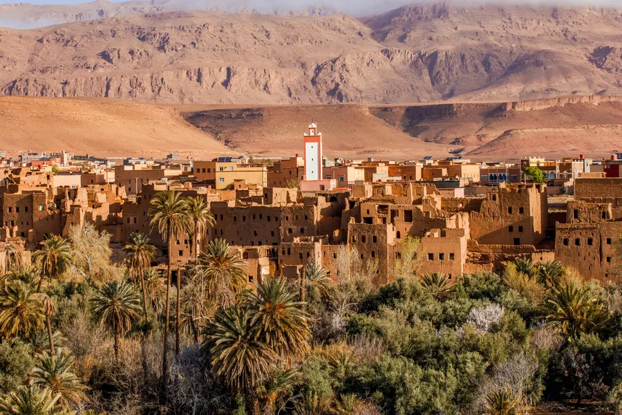 Oasis de palmeras en el valle del Ziz, cerca de Errachidia